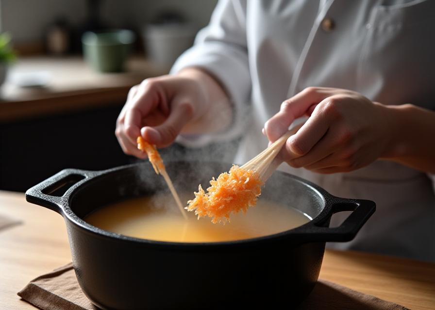 Japanese cooking class session with fresh ingredients